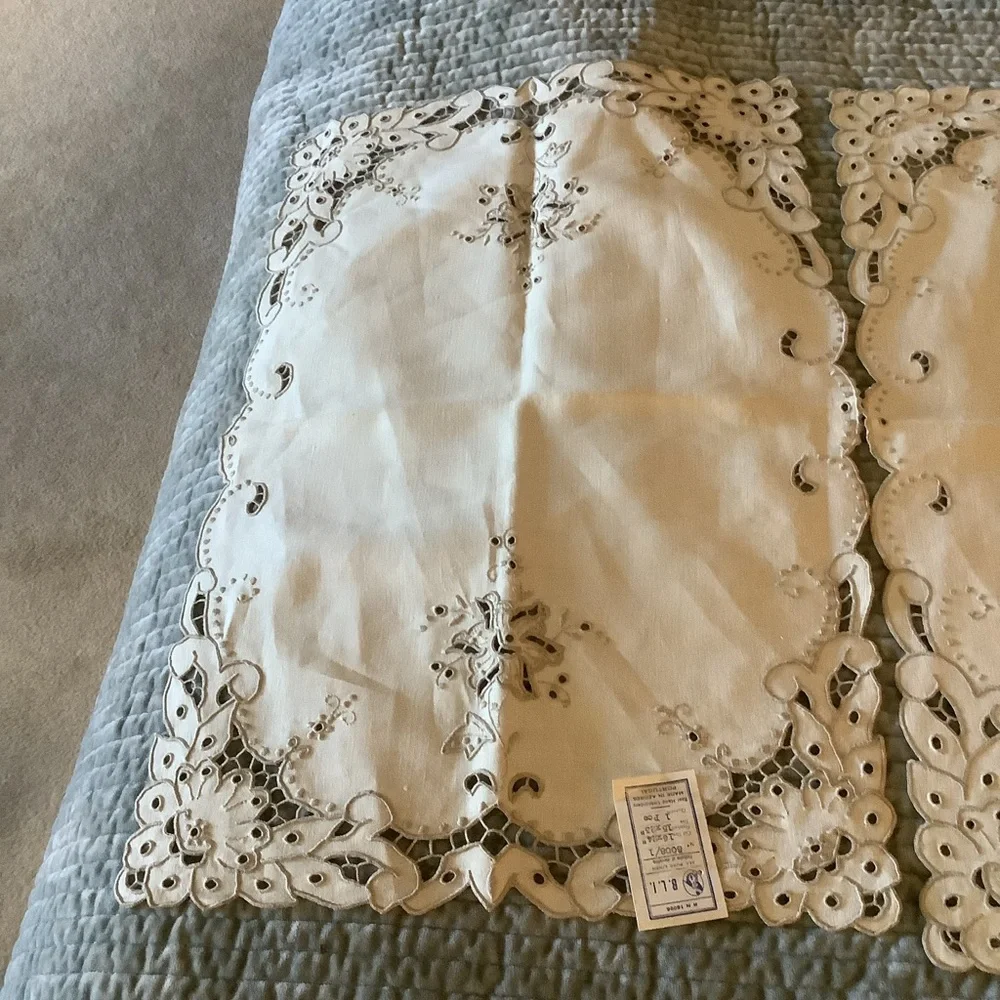 Five Piece Hand Embroidered in Portugal  Linen Set